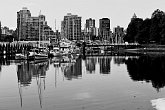 Waterside   In Vancouver, Canada : black and white, boats, canada, harbour, portfolio, scenery, scotty robson photography, skyscrapers, srp, vancouver, waterside