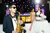 Sax man   @ Jinal & Jia's Wedding : Gujarati, Hindu, celebration, celebrations, ceremonies, ceremony, happy, indian, party, religious, wedding