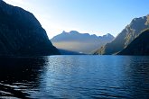 Turn that torch off   In Milford Sound : awesome, beam, beautiful, landscapes, milford sound, mountains, New Zealand, NZ, scenery, shine, stunning, sun, sunrise, torch