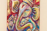 Ganesh   By Pratibha Mistry : art, art work, elephant, ganesh, god, hindu, idol, indian, oils, painting